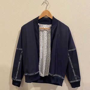 Adidas Originals 3 Stripes Reversible Jacket Navy Dalmatian Spotted Womens US S